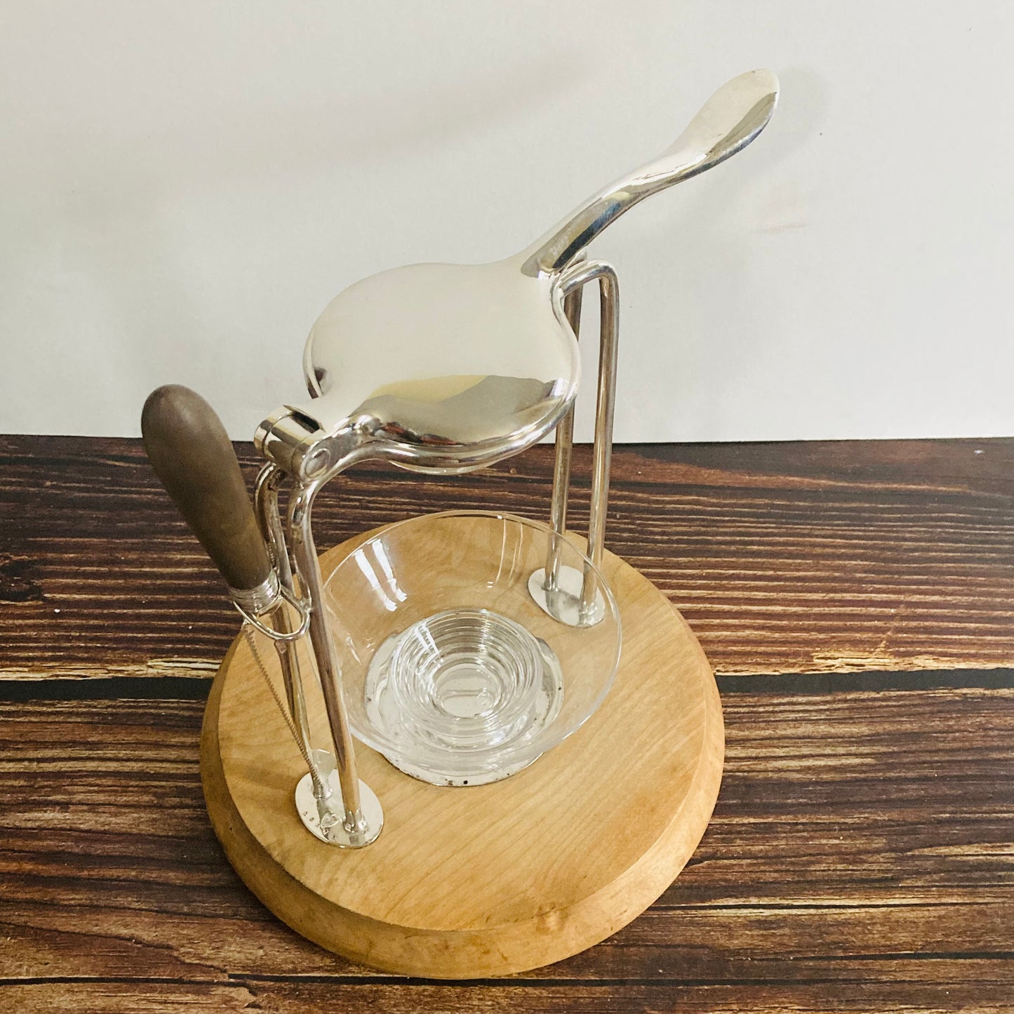 The Duchess Tyler - Antique Silver and Wooden Lemon Juicer