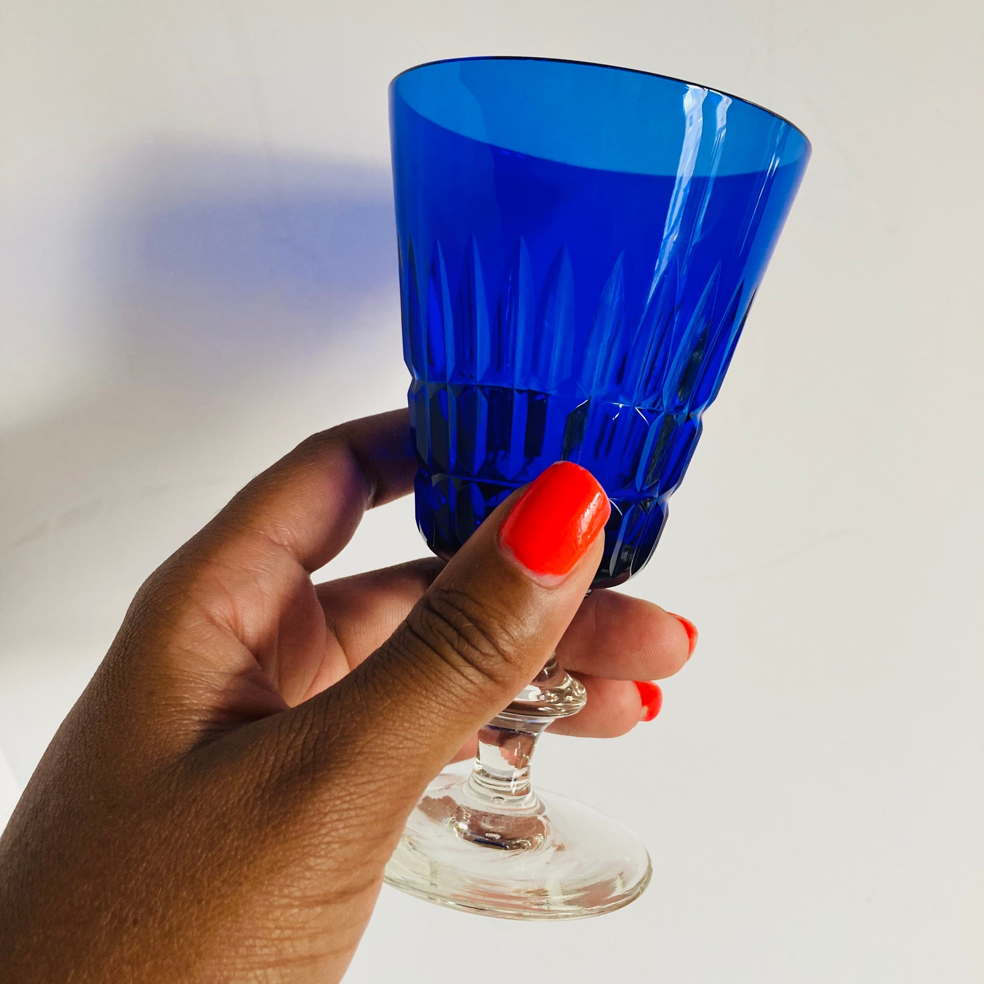 Vintage Cobalt Blue Vintage Wine | Cocktail Glasses