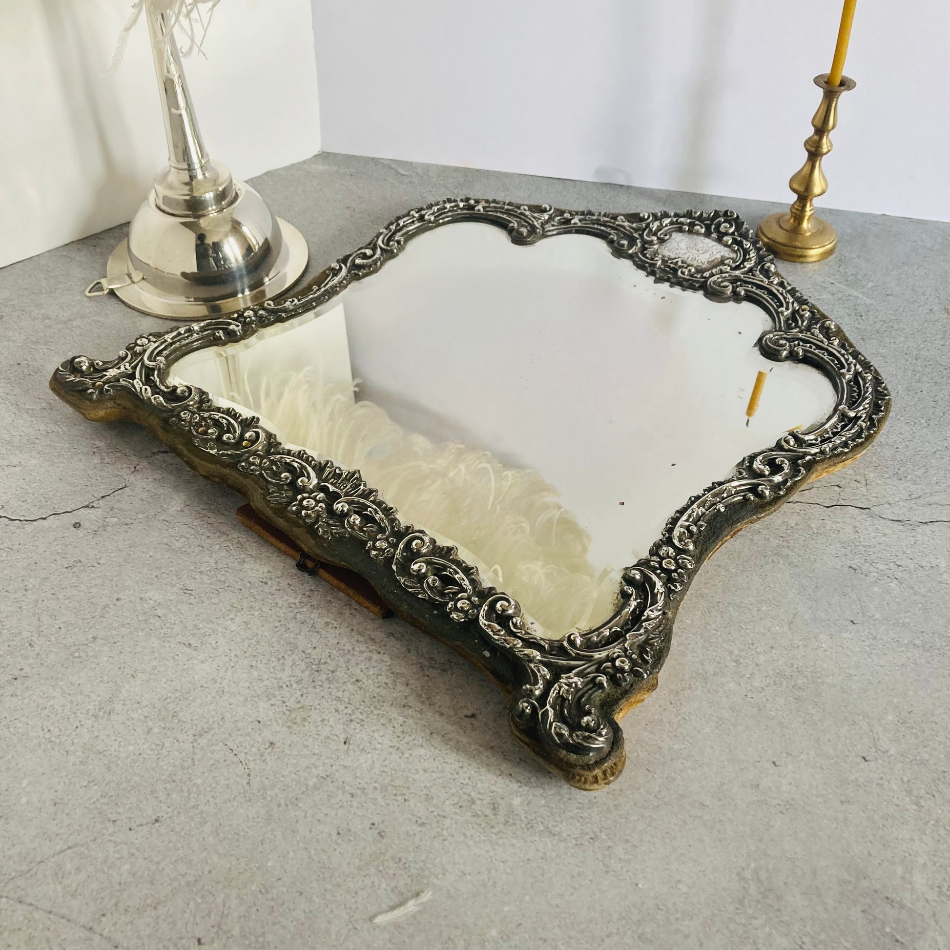 dressing table vintage mirror Antique Silver Dressing Table Mirror Henry Mathews Edwardian Christmas – The Urban Vintage Affair