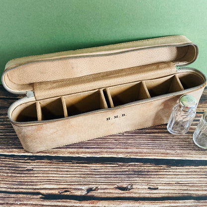 Antique Leather Travel Vanity Case