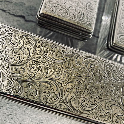 The Mixologist Kira - Set of Heavy Cut Glass Jars with Solid Silver Lids