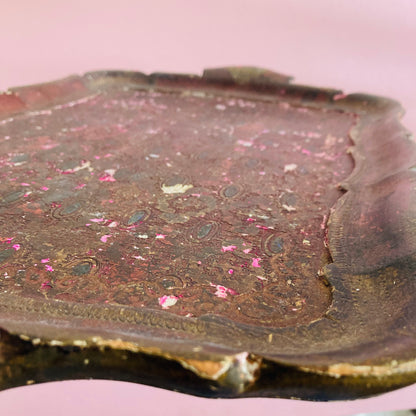 Distressed Antique Florentine Paper Mache Tray