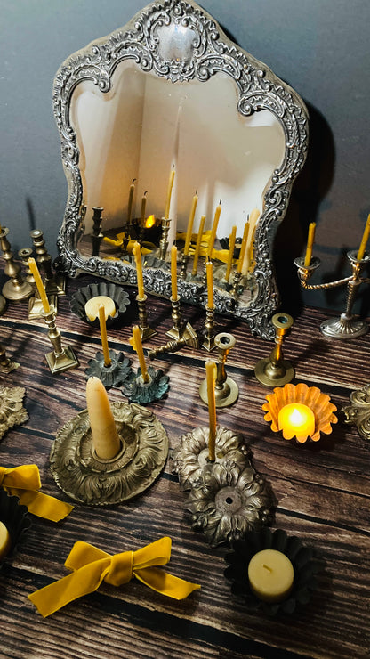The Director Logan -  Vintage Brass Miniature Candlesticks