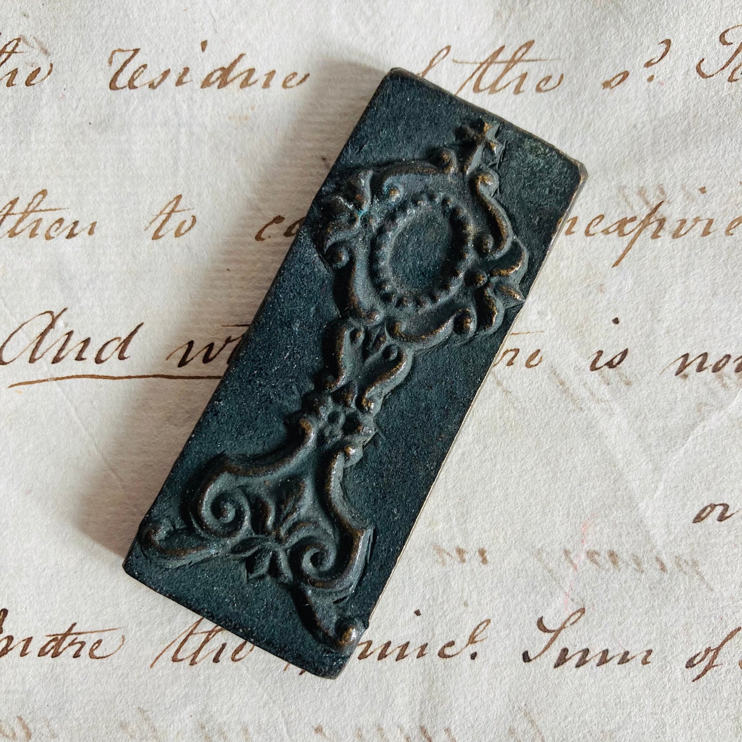 Antique Cast Bronze Miniature Mould Plaque Relief