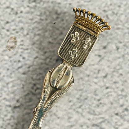 Vintage French Coffee Spoon with Created Crown Design 