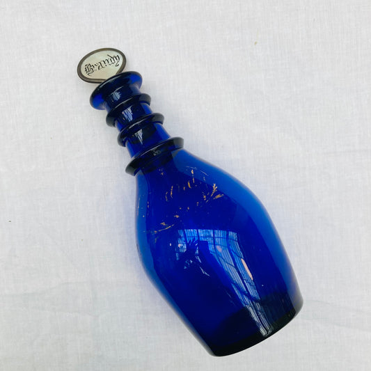 Antique Blue Brandy Decanter | Antique Blue Glass