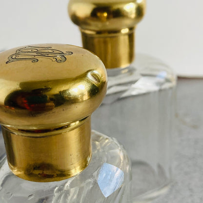 Antique Silver Topped Etched Glass Scent Bottle | 1912 London