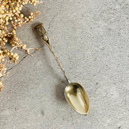 Vintage French Coffee Spoon with Created Crown Design 