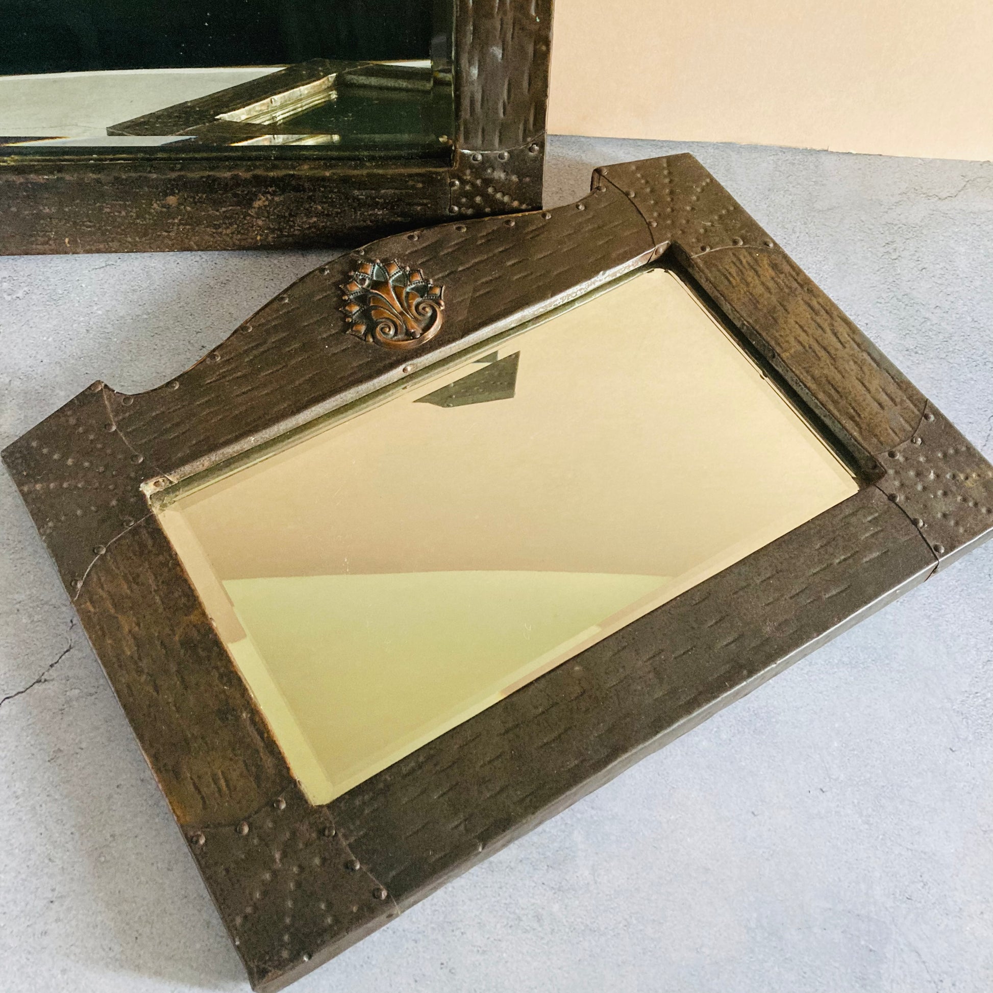 Arts & Crafts Antique Copper Mirror