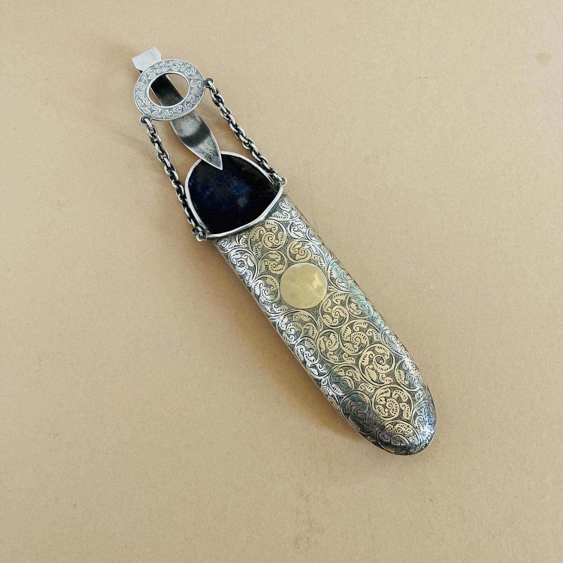 Antique Sterling Silver Chatelaine Spectacles Case Unique