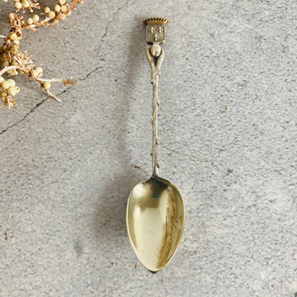 Vintage French Coffee Spoon with Created Crown Design 