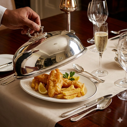 The Director Dennis - Antique Silver Food Cloche