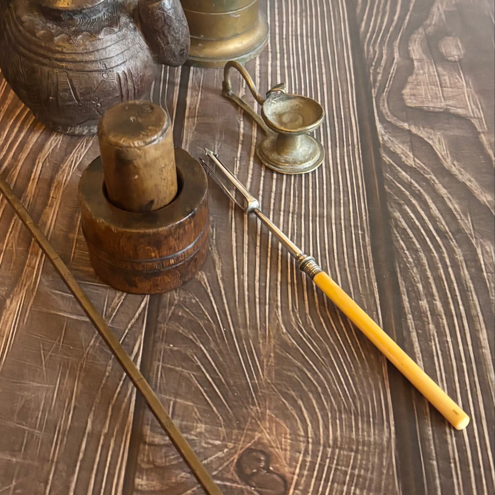 Rare Antique Silver & Bone Trident Fork | The Urban Vintage Affair