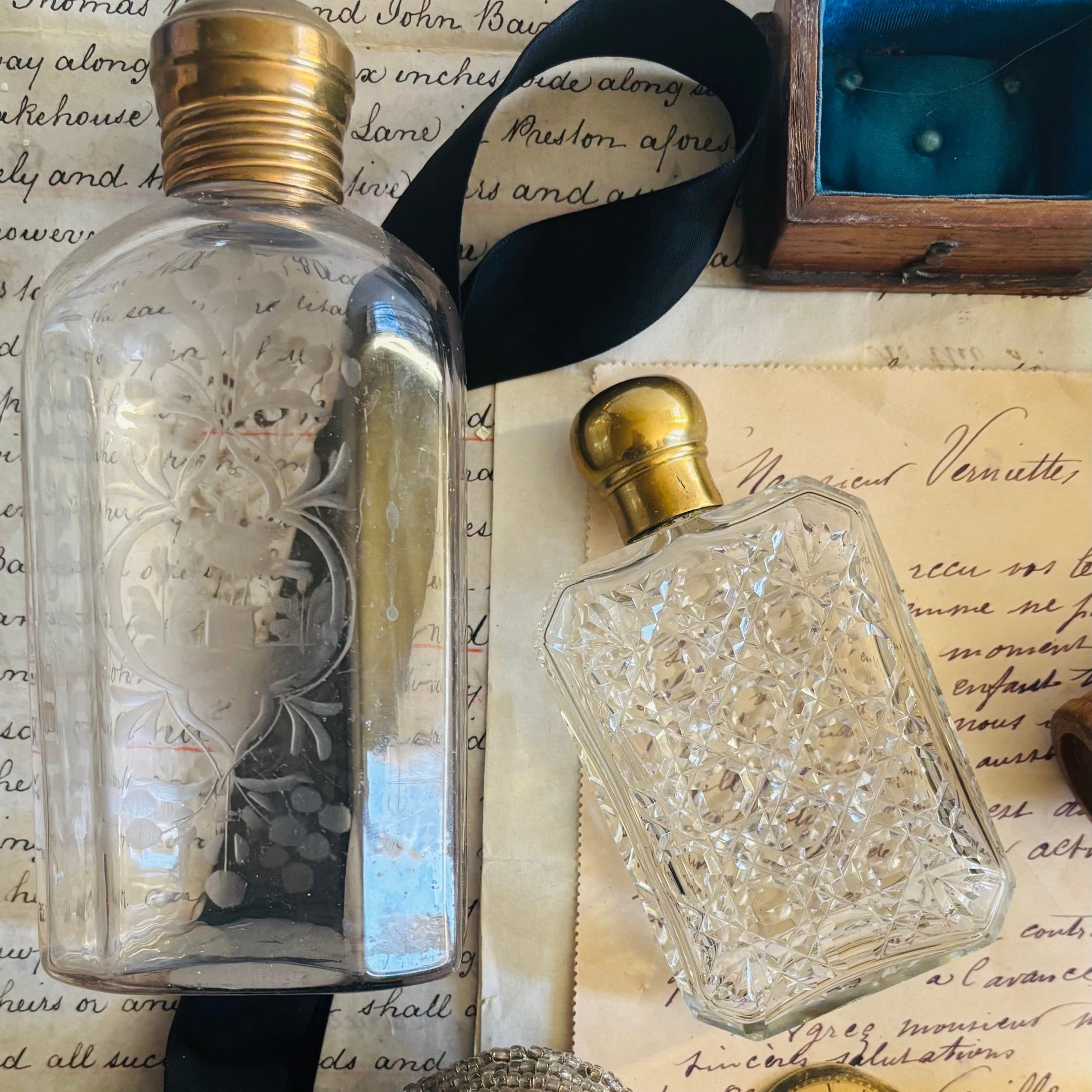 Victorian Cut Glass Hip Flask | The Urban Vintage Affair