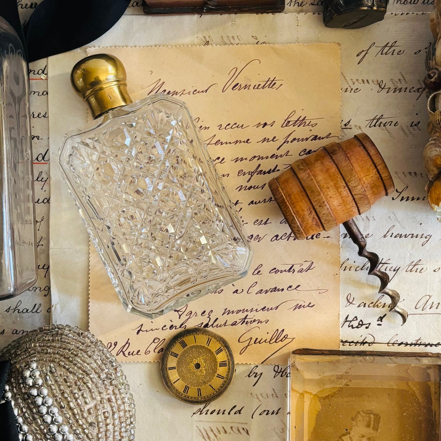 Victorian Cut Glass Hip Flask | The Urban Vintage Affair