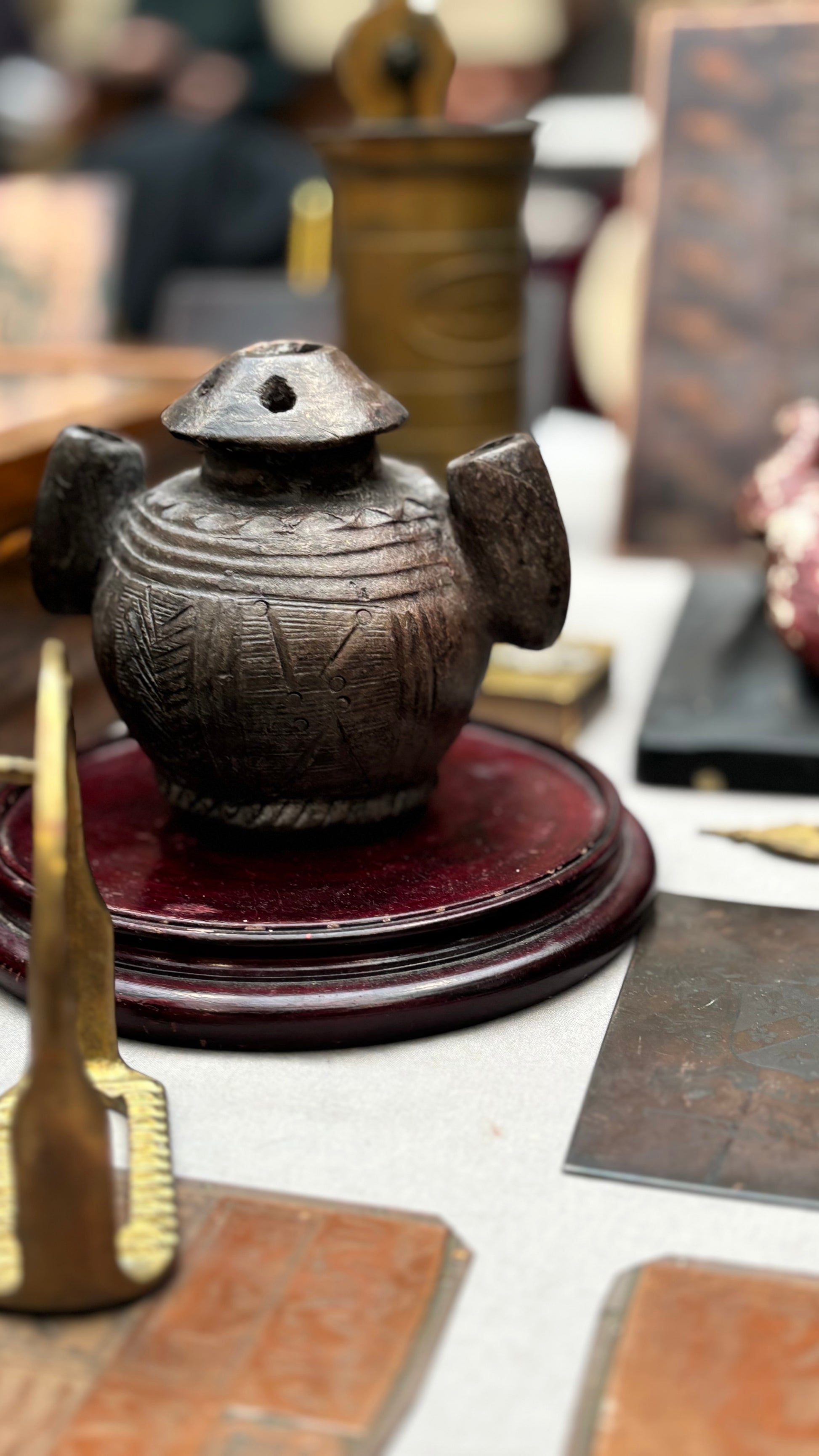 Antique African Clay Ink Pot From Kano Nigeria | Rare Beautiful Find