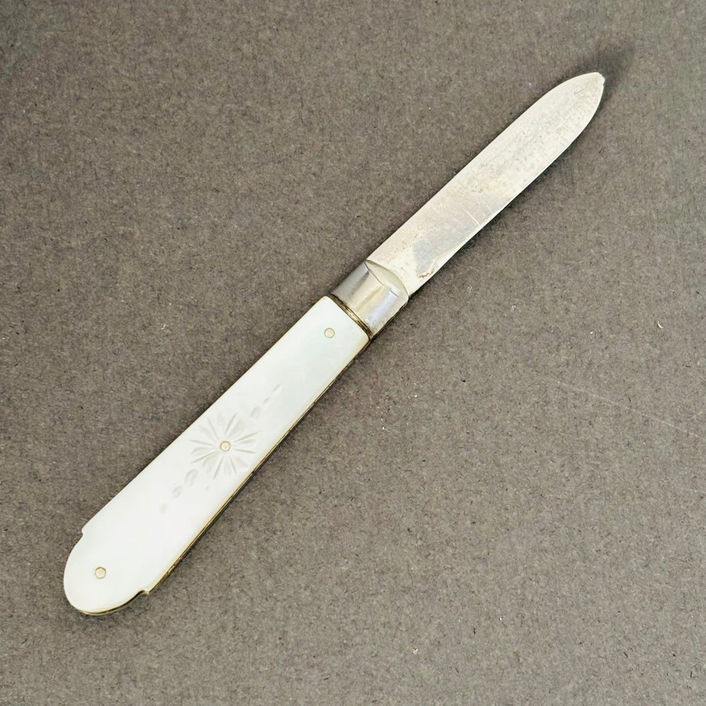 Antique Silver and Mother of Pearl Folding Fruit Knife