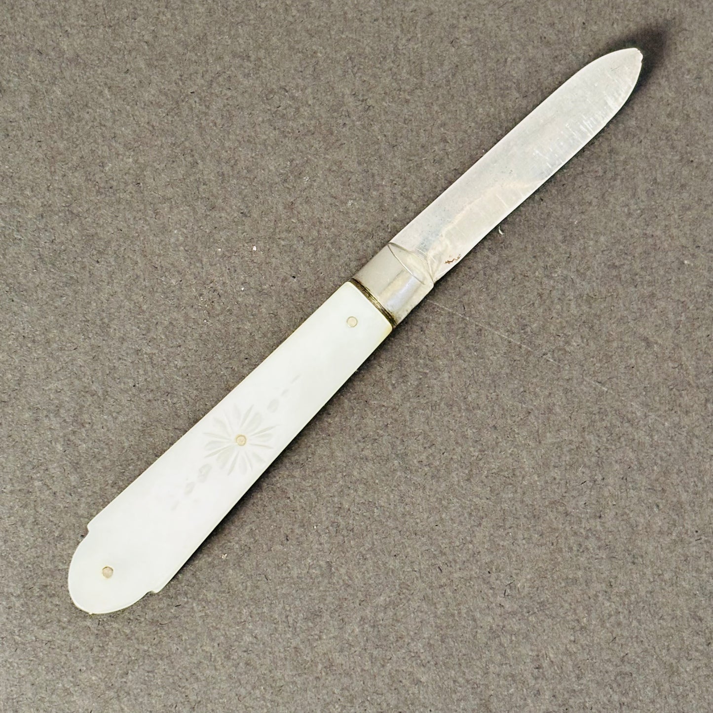 Antique Silver and Mother of Pearl Fold Fruit Knife