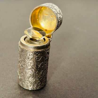 Antique Silver Engraved Scent Bottle Sampson Mordan 