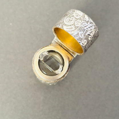 Antique Silver Engraved Scent Bottle Sampson Mordan 