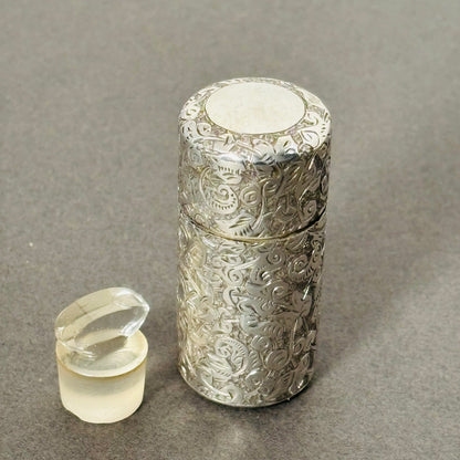 Antique Silver Engraved Scent Bottle Sampson Mordan 
