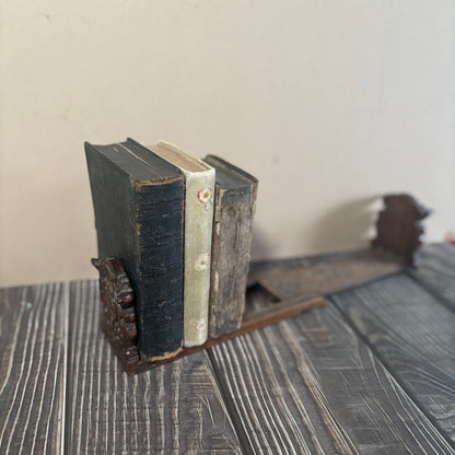 Antique Italian Miniature Book Slide Folding and Expanding Book Holder