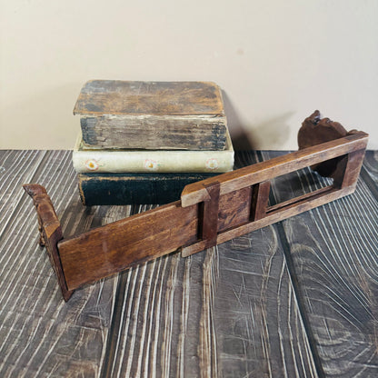 Antique Italian Miniature Book Slide Folding and Expanding Book Holder