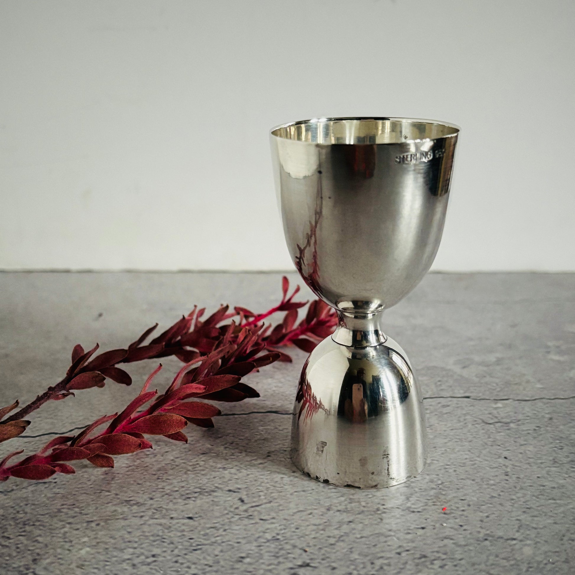 Vintage Sterling Silver Double Spirit Jigger Measure Cup.