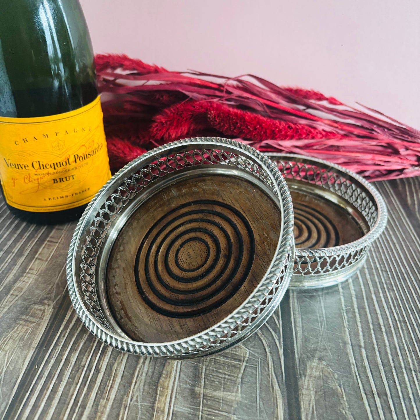 Master Harvey - Antique Sliver Plate Bottle Coaster