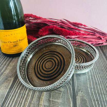 Master Harvey - Antique Sliver Plate Bottle Coaster