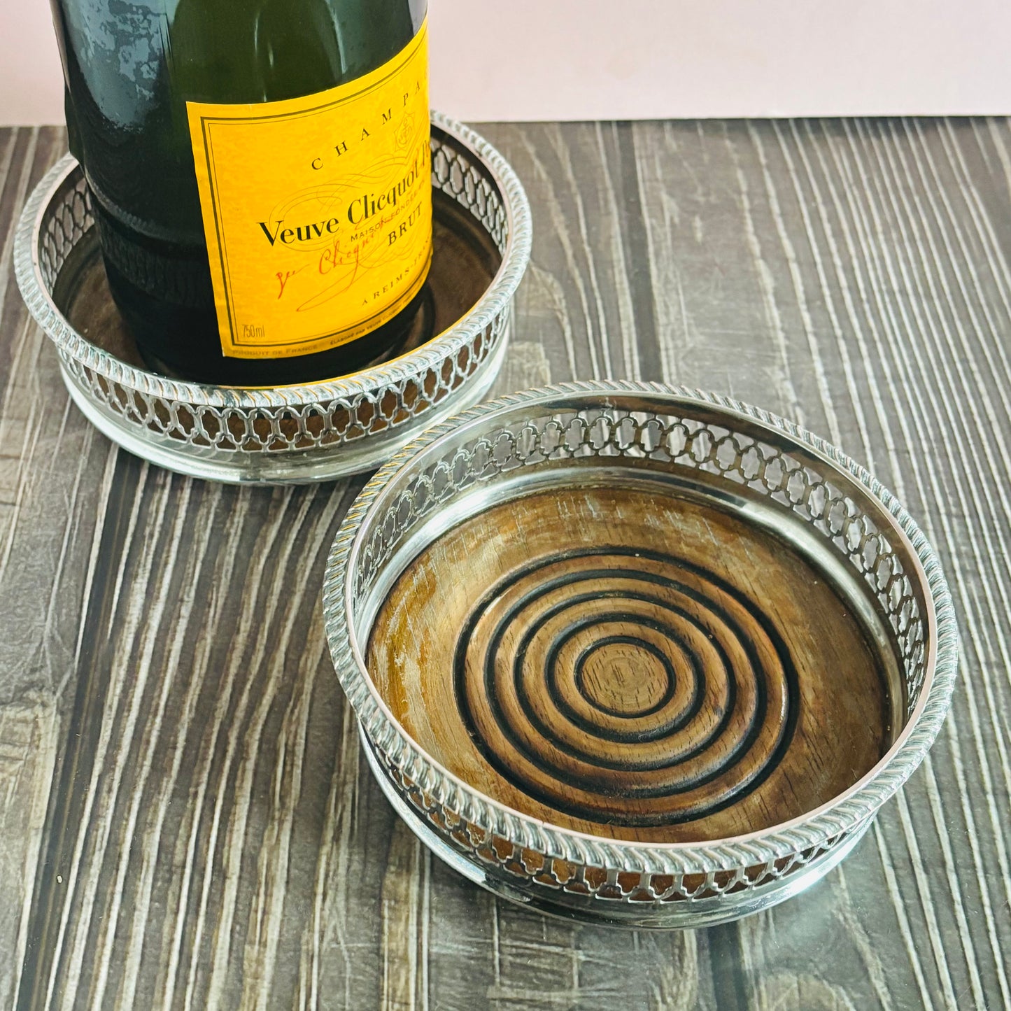 Master Harvey - Antique Sliver Plate Bottle Coaster