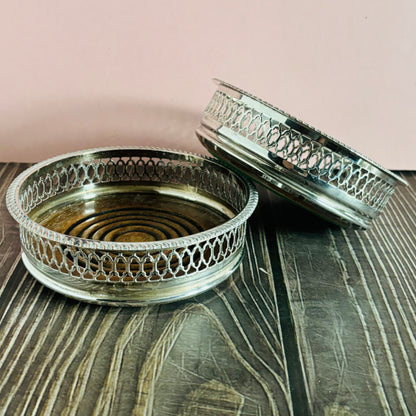 Master Harvey - Antique Sliver Plate Bottle Coaster