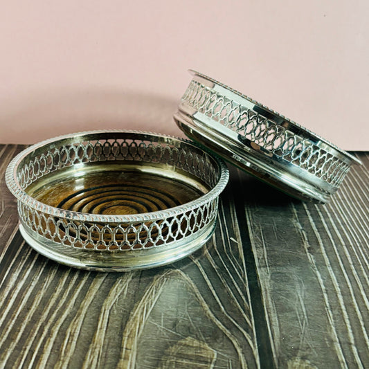 Master Harvey - Antique Sliver Plate Bottle Coaster