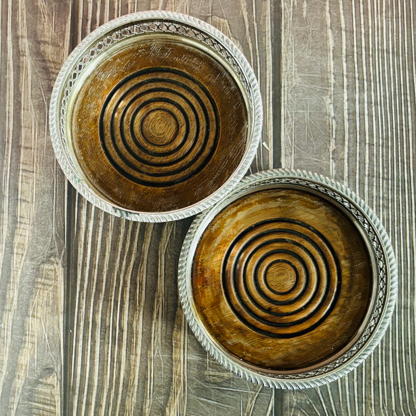 Master Harvey - Antique Sliver Plate Bottle Coaster