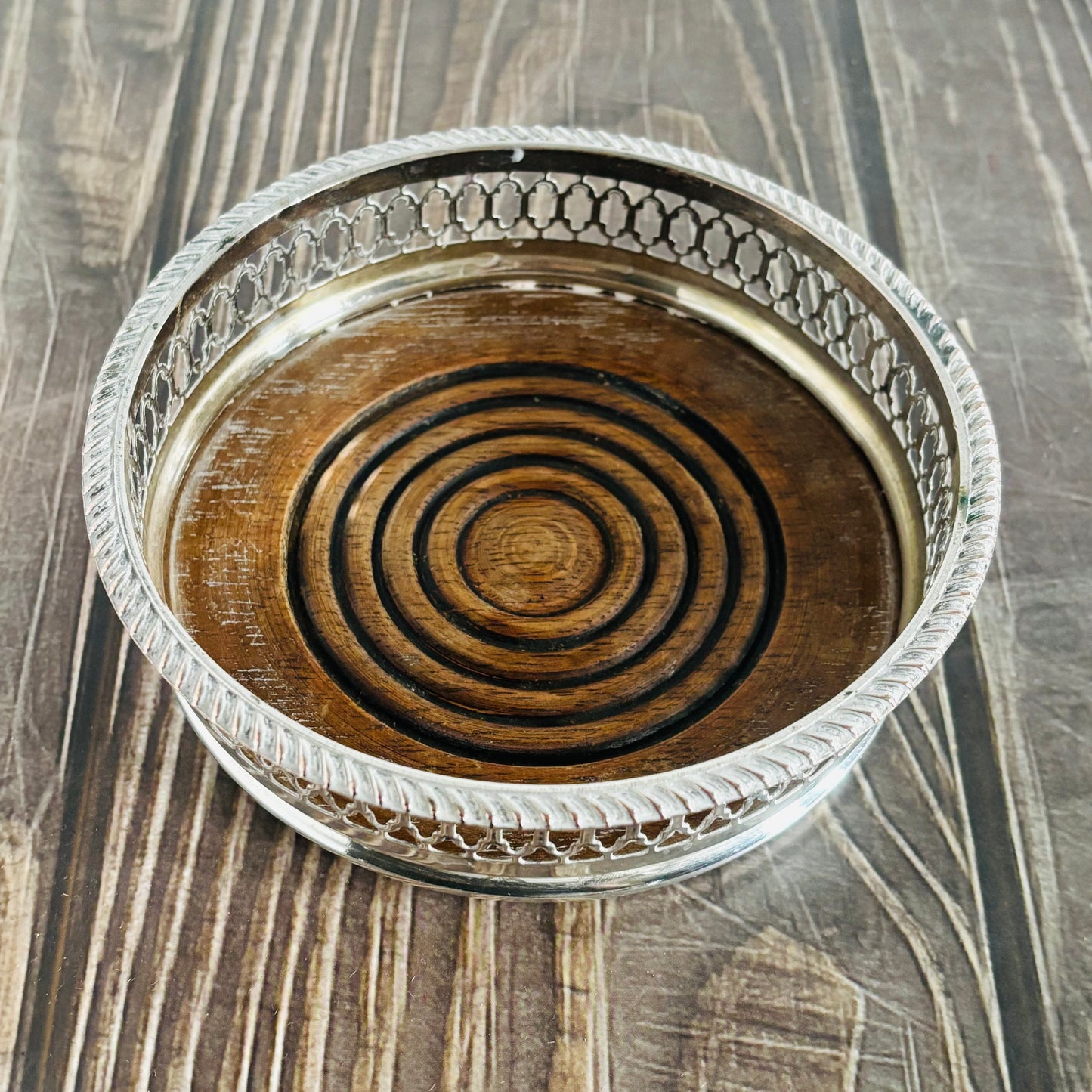 Master Harvey - Antique Sliver Plate Bottle Coaster