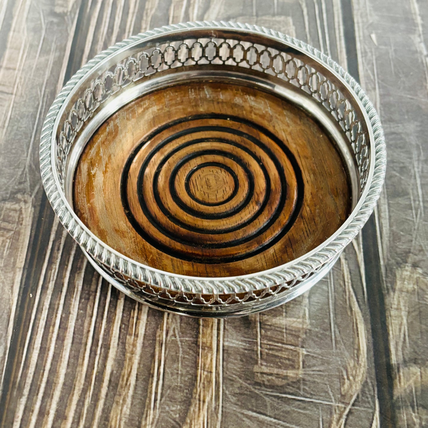 Master Harvey - Antique Sliver Plate Bottle Coaster