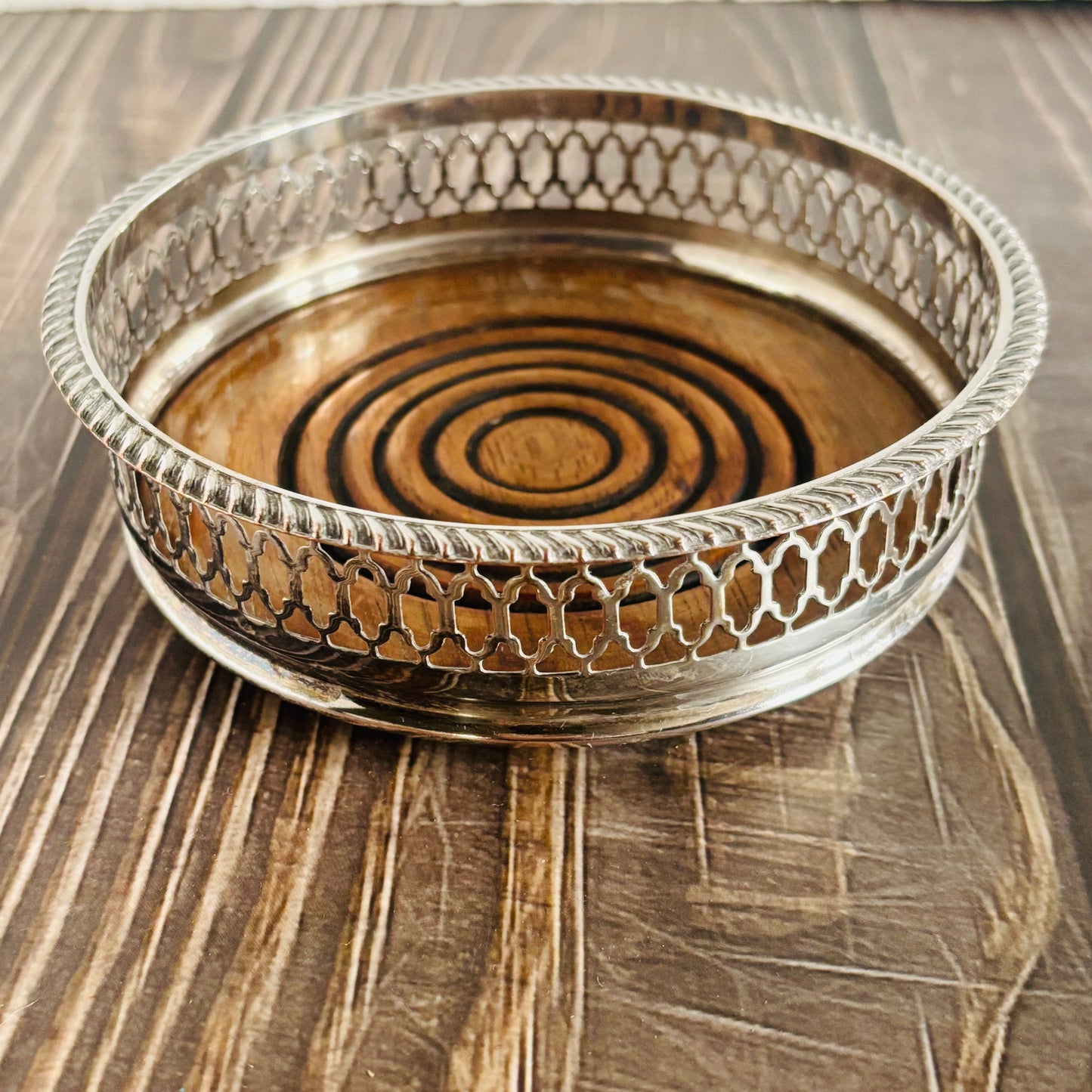 Master Harvey - Antique Sliver Plate Bottle Coaster