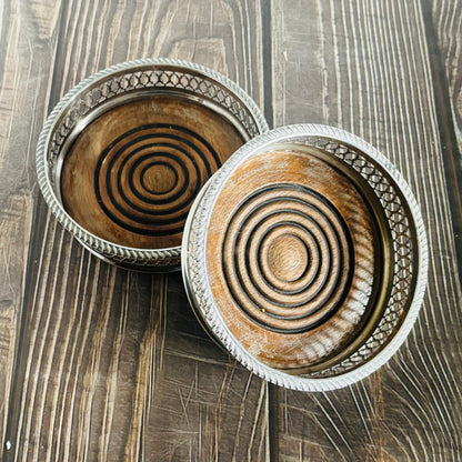 Master Harvey - Antique Sliver Plate Bottle Coaster