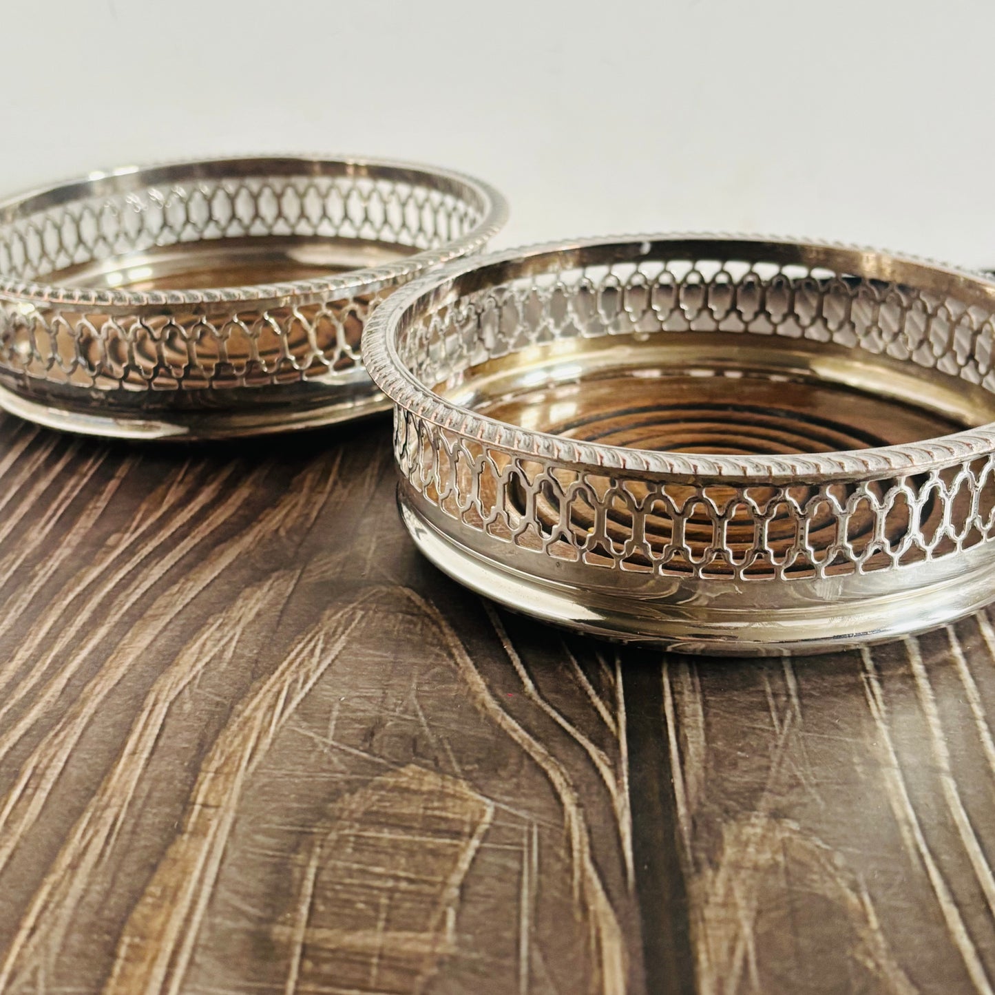 Master Harvey - Antique Sliver Plate Bottle Coaster