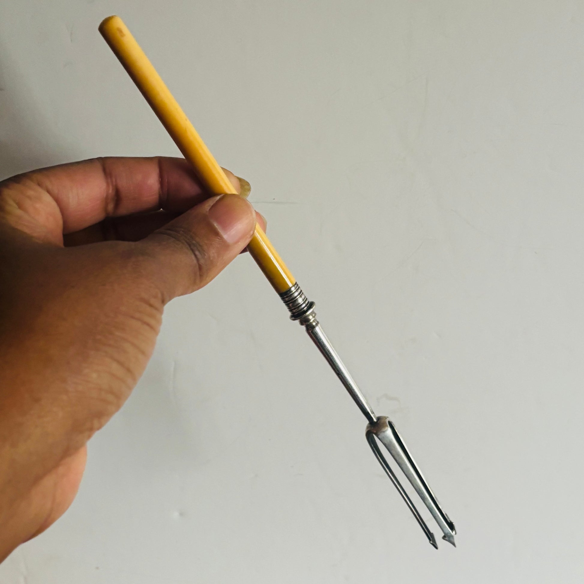 Rare Antique Silver & Bone Trident Fork | The Urban Vintage Affair