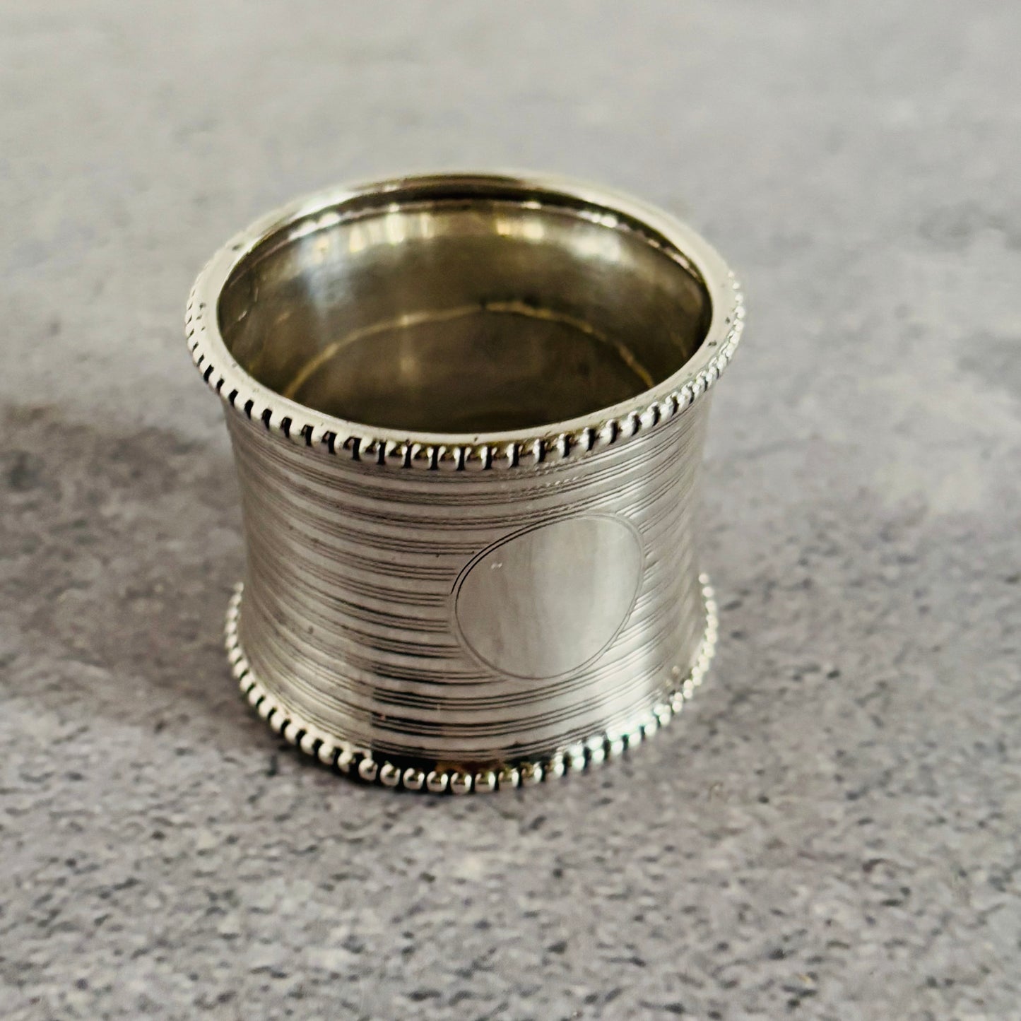 Antique Silver Engine Turned Napkin Ring | Birmingham 1922 Docker & Burn