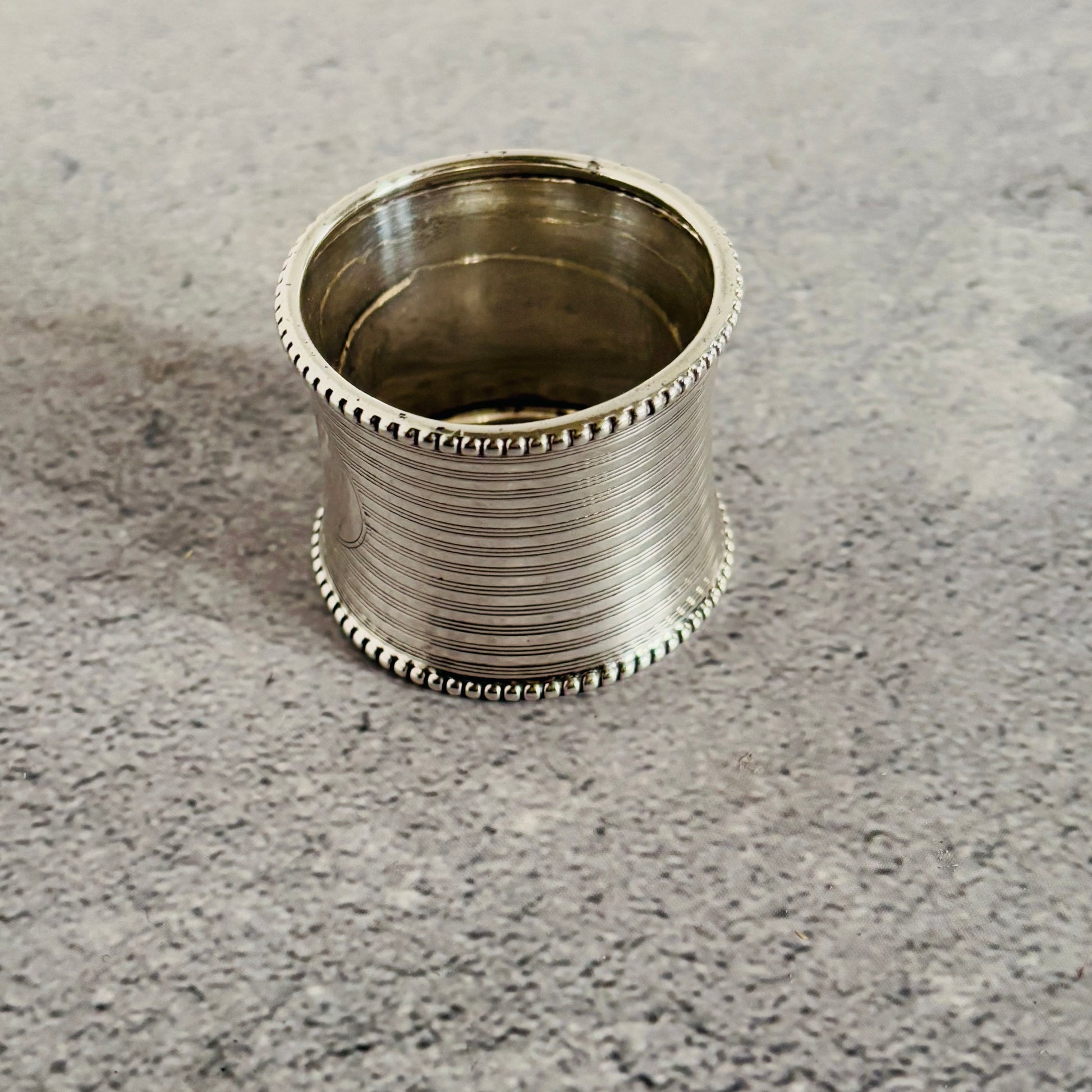 Antique Silver Engine Turned Napkin Ring | Birmingham 1922 Docker & Burn