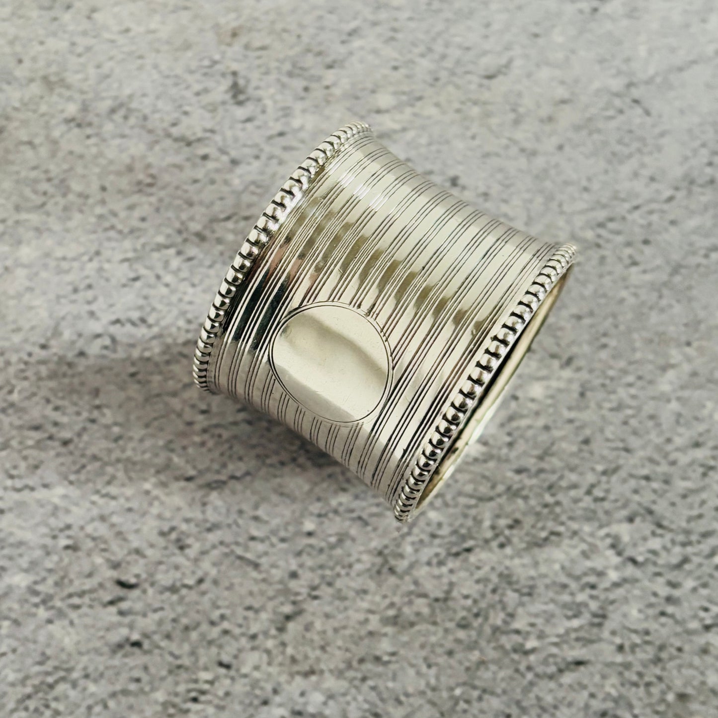 Antique Silver Engine Turned Napkin Ring | Birmingham 1922 Docker & Burn