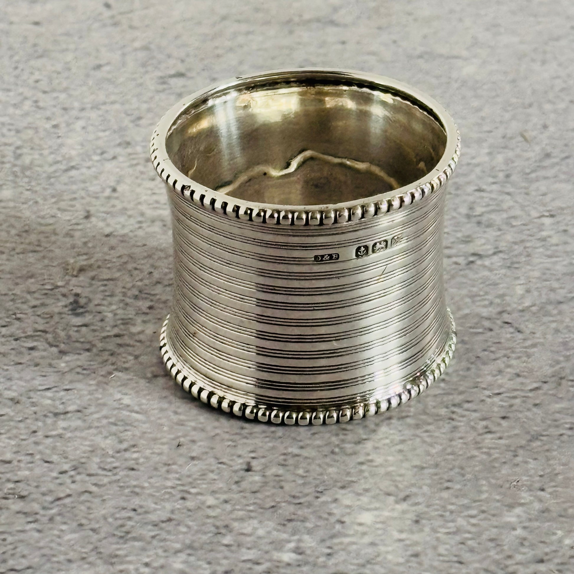 Antique Silver Engine Turned Napkin Ring | Birmingham 1922 Docker & Burn