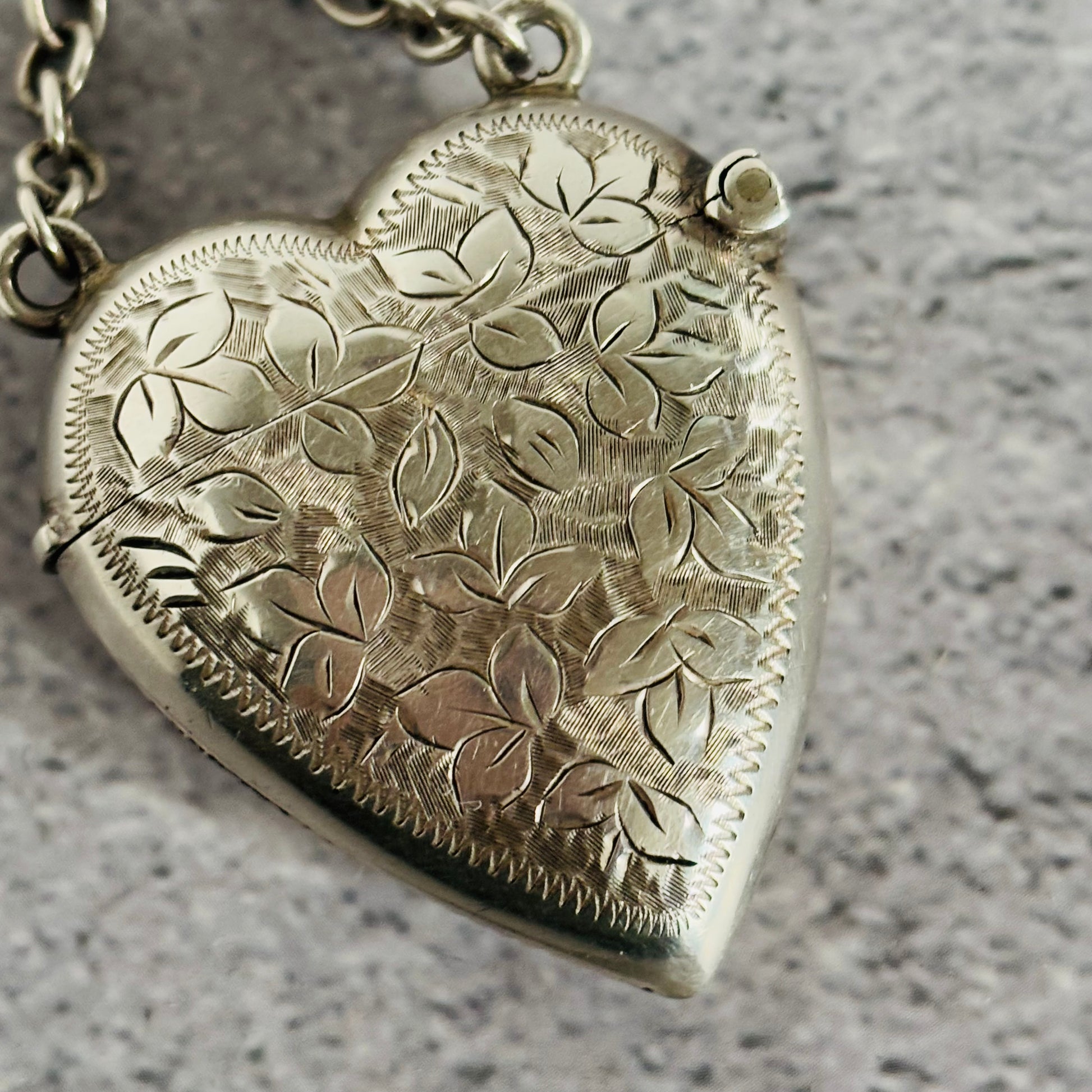 Victorian Silver Vesta In Heart Shape