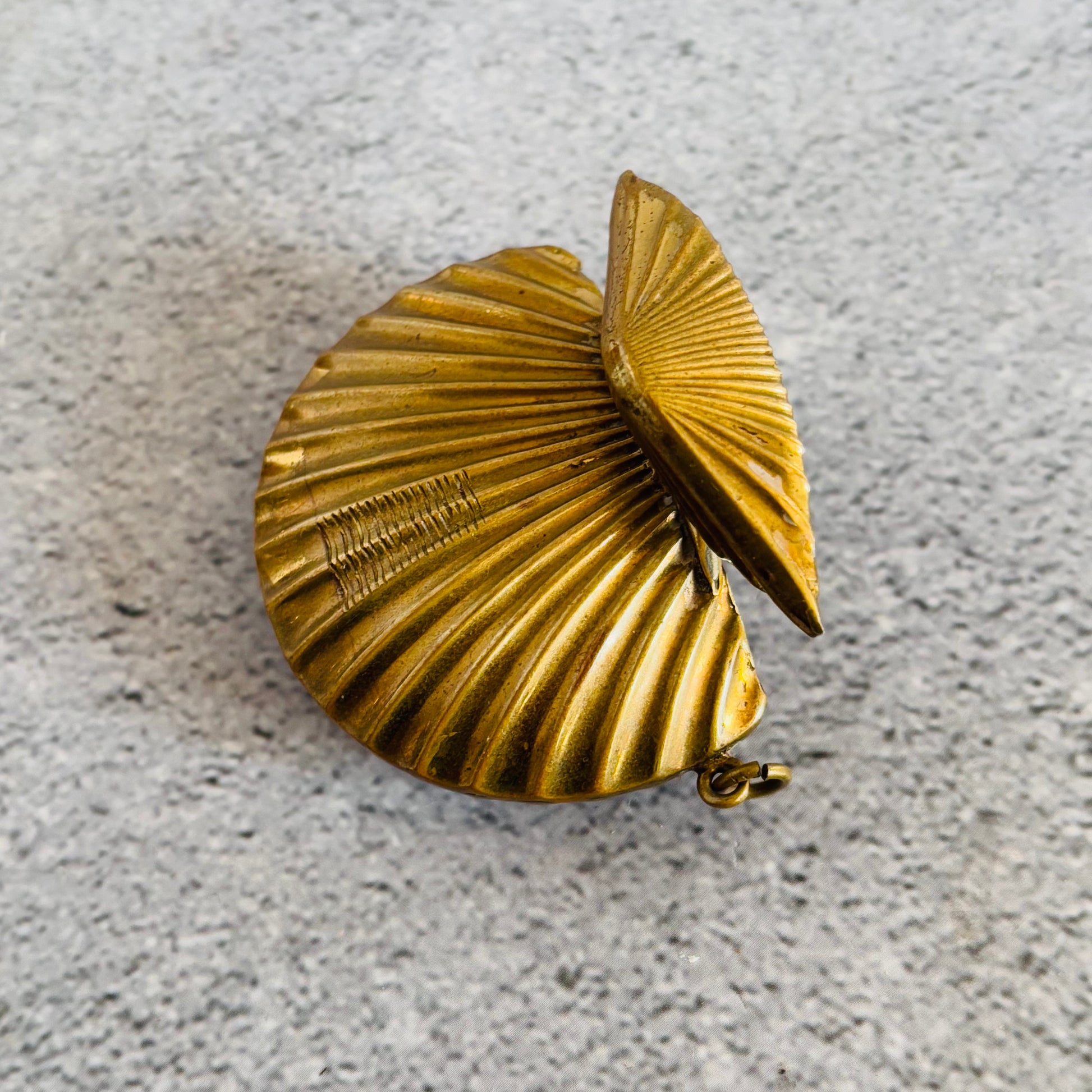 Victorian Brass Vesta In Shape of a Shell | The Urban Vintage Affair