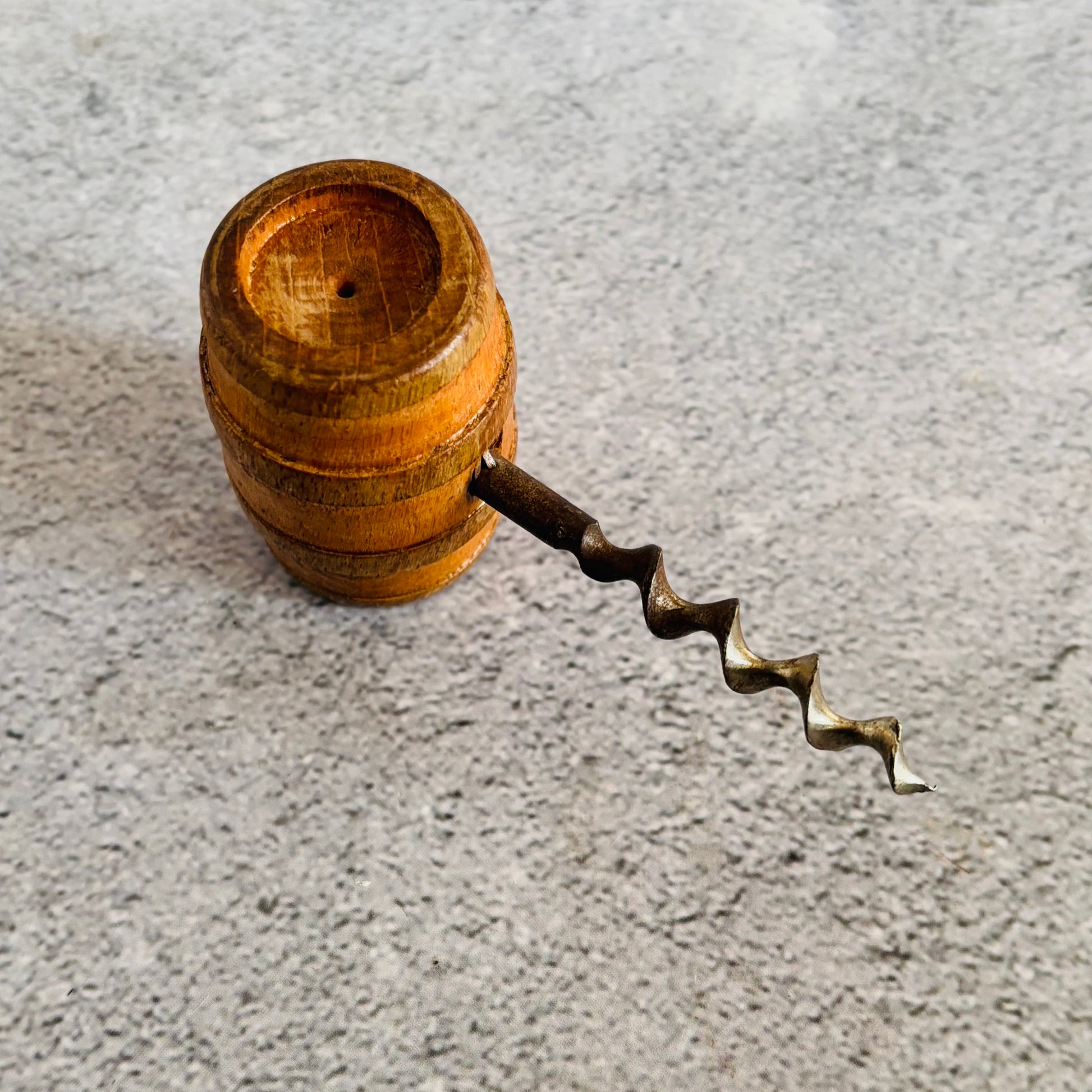 Victorian Treen Corkscrew Shape of a Wine Barrel