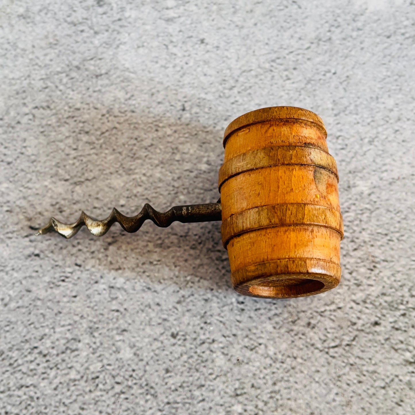 Victorian Treen Corkscrew Shape of a Wine Barrel