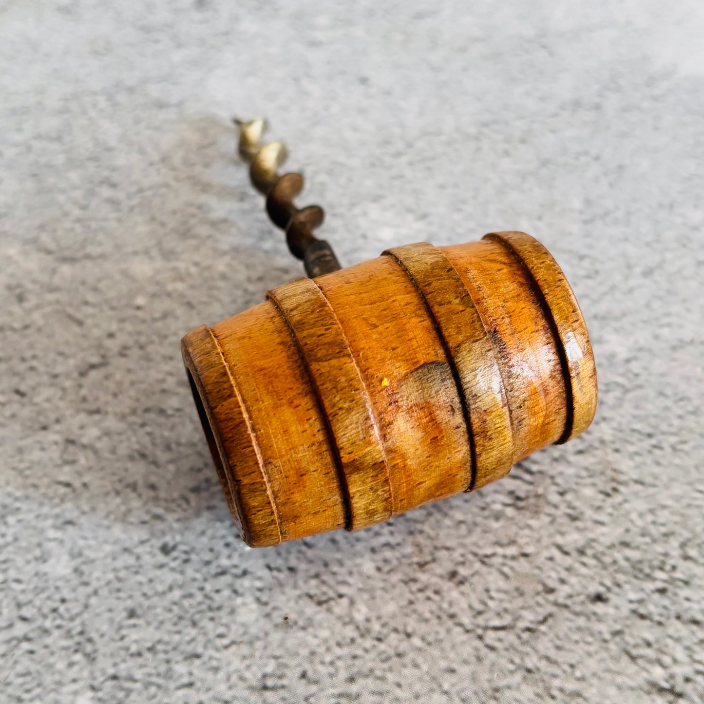 Victorian Treen Corkscrew Shape of a Wine Barrel