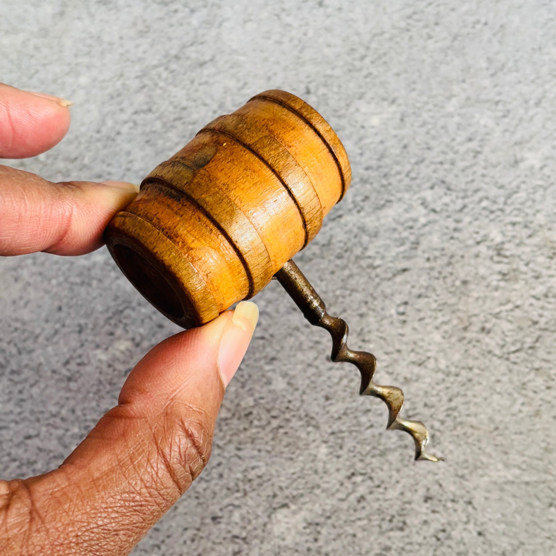 Victorian Treen Corkscrew Shape of a Wine Barrel